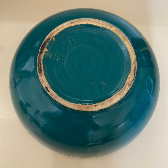 Vintage Oven Ware Drip Glaze Green Mixing Bowl - Picture 5 of 12